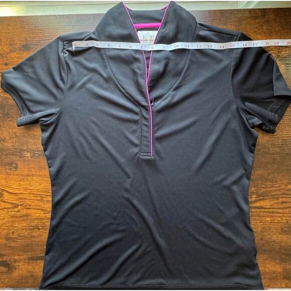 *Good Value* EP Pro Tour Tech Women's 1/4 Zip Black Pink Golf Polo Shirt- Size M - Picture 5 of 6